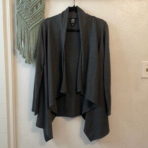 Bobeau Charcoal Open Front Cardigan